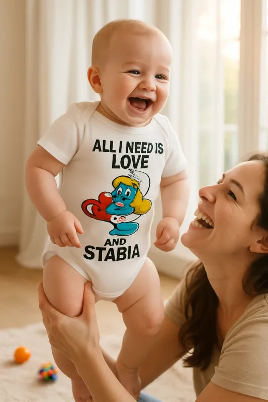 Heartfelt Blue: Love-Inspired Print Collection - Infant Short Sleeve Bodysuit