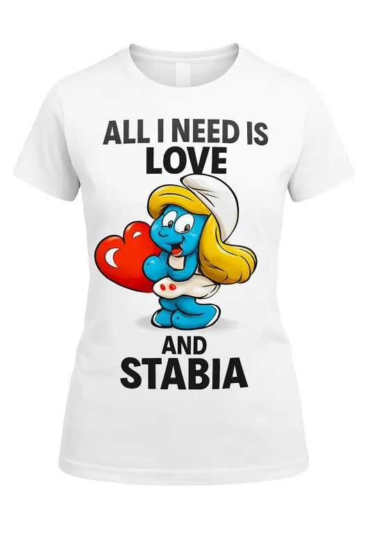 Heartfelt Blue: Love-Inspired Print Collection - Women's Soft Style Fitted T-Shirt