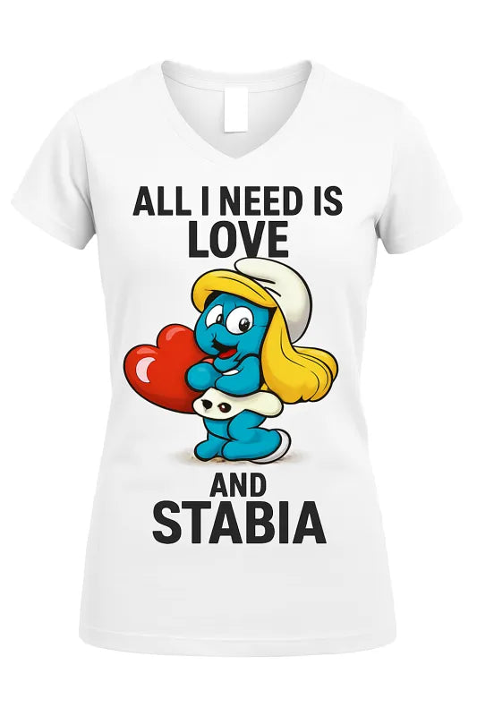 Heartfelt Blue: Love-Inspired Print Collection - Women's V-Neck T-Shirt